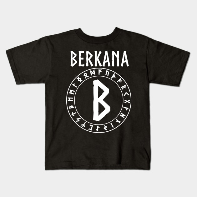 Berkana Ancient Norse Rune Kids T-Shirt by AgemaApparel